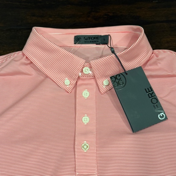 G/FORE Men's Large Feeder Stripe Tech Jersey Polo AZA MSRP $120 - Picture 7 of 11